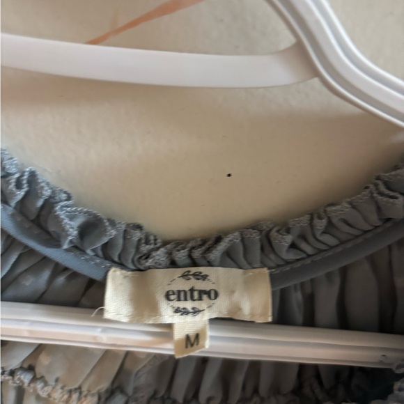 Entro Gray Ruffled Blouse - Picture 2 of 3